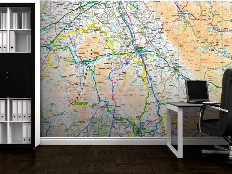 Custom Printed Ordnance Survey Wallpaper Maps