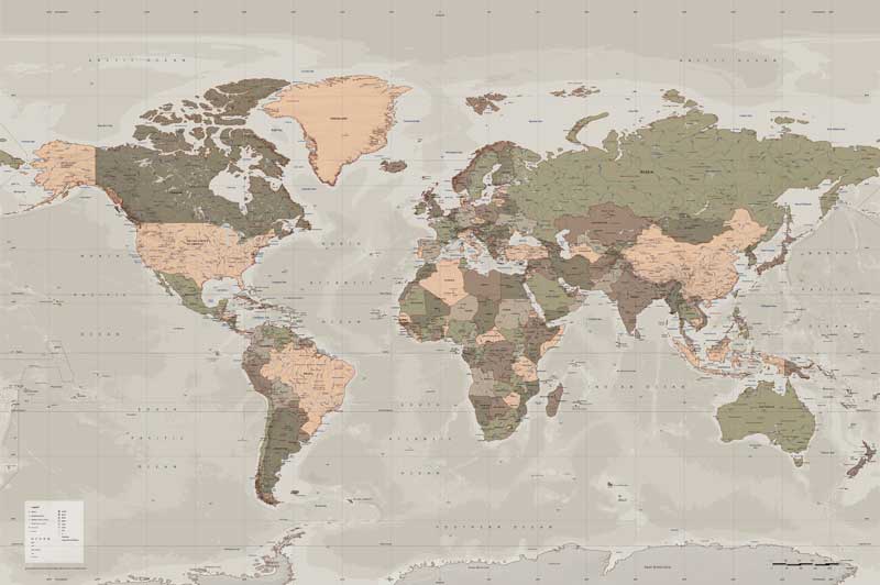 Contemporary Political World Map