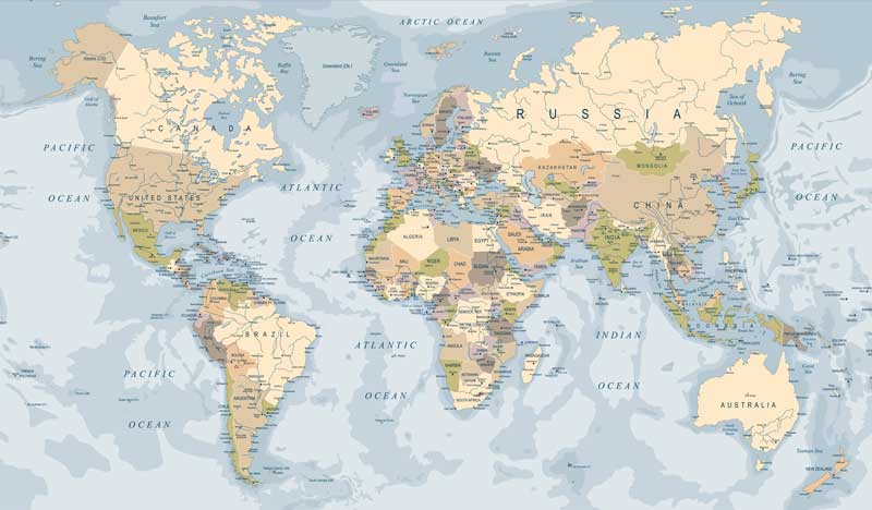 Light Political World Map
