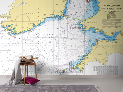 Western Approaches to St George's Channel & Bristol Channel Wallpaper Mural