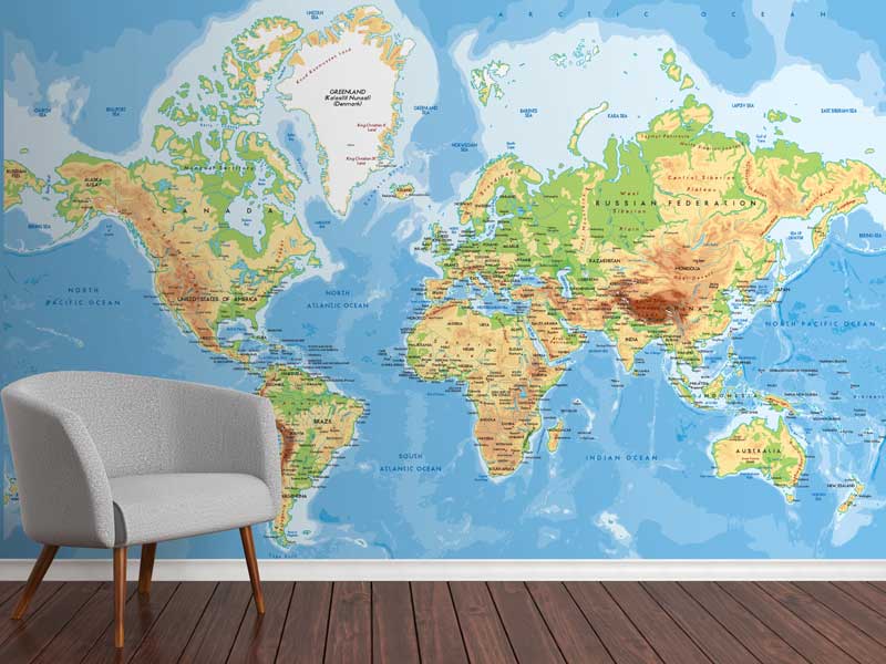 Buy World Map Mural Online In India  Etsy India