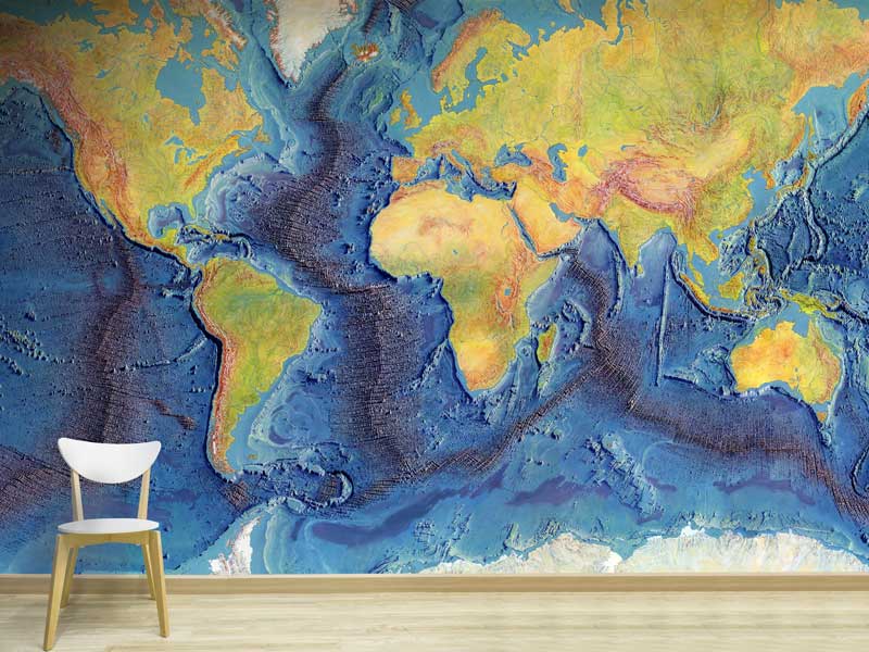 Heezen-Tharp World Ocean Floor Map Mural