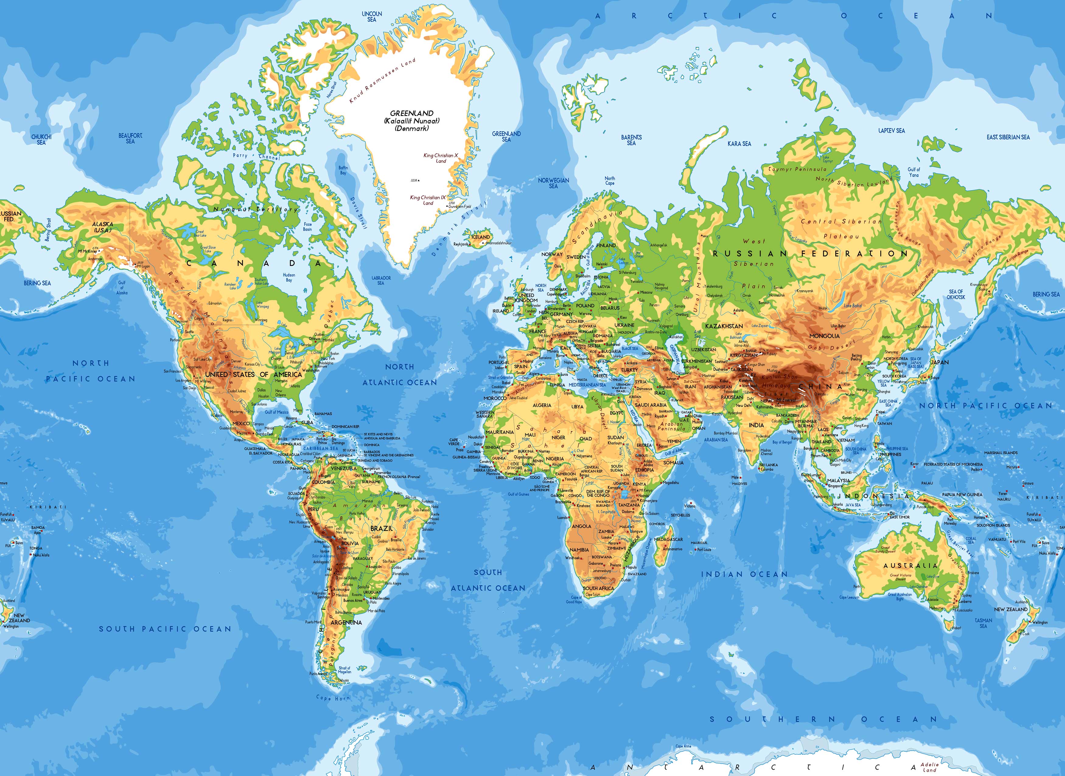 World Map Physical 26666 