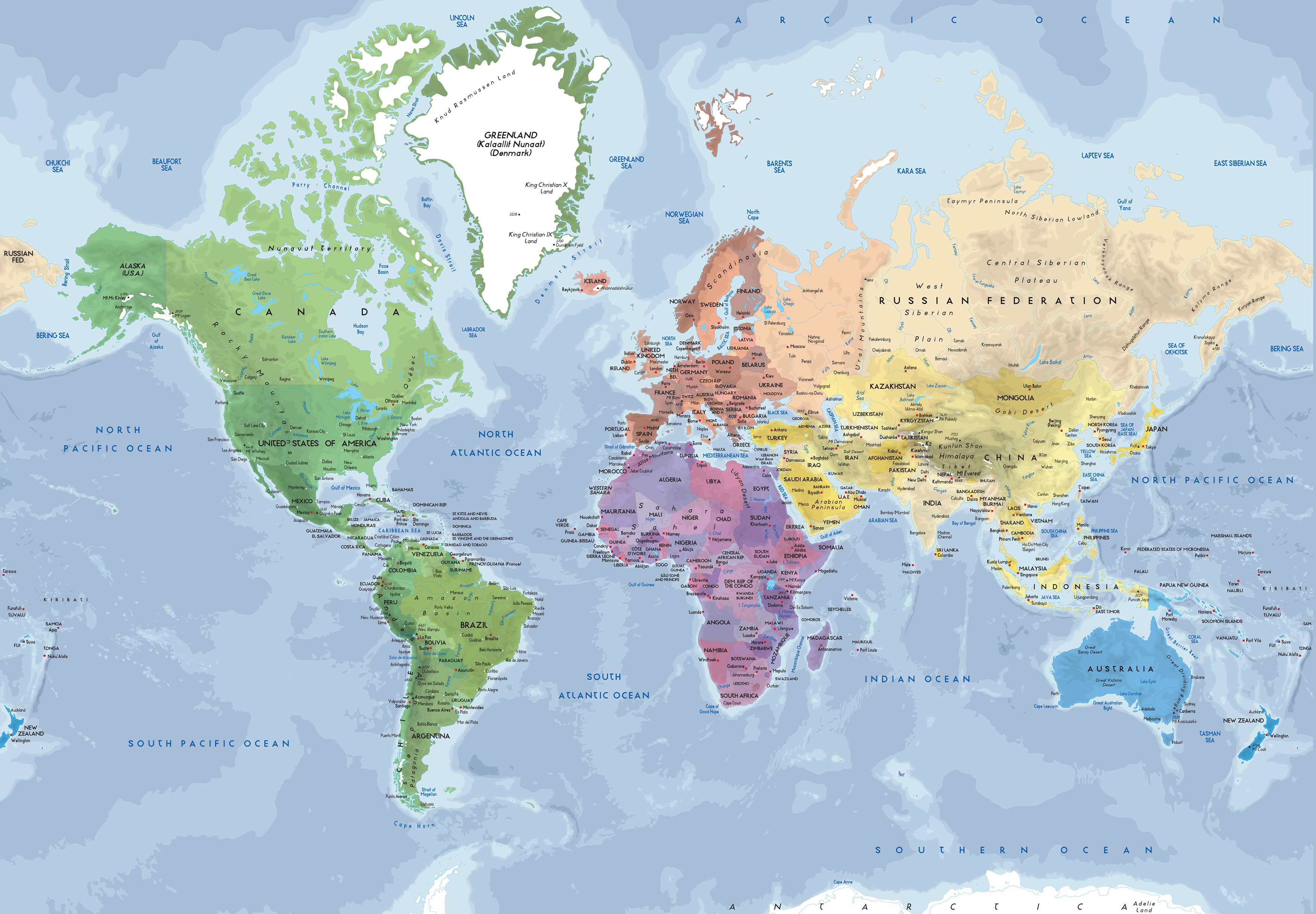 world political map wallpaper