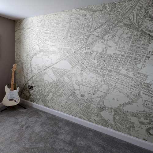 Local historic 25 inch map wallpaper of Glasgow