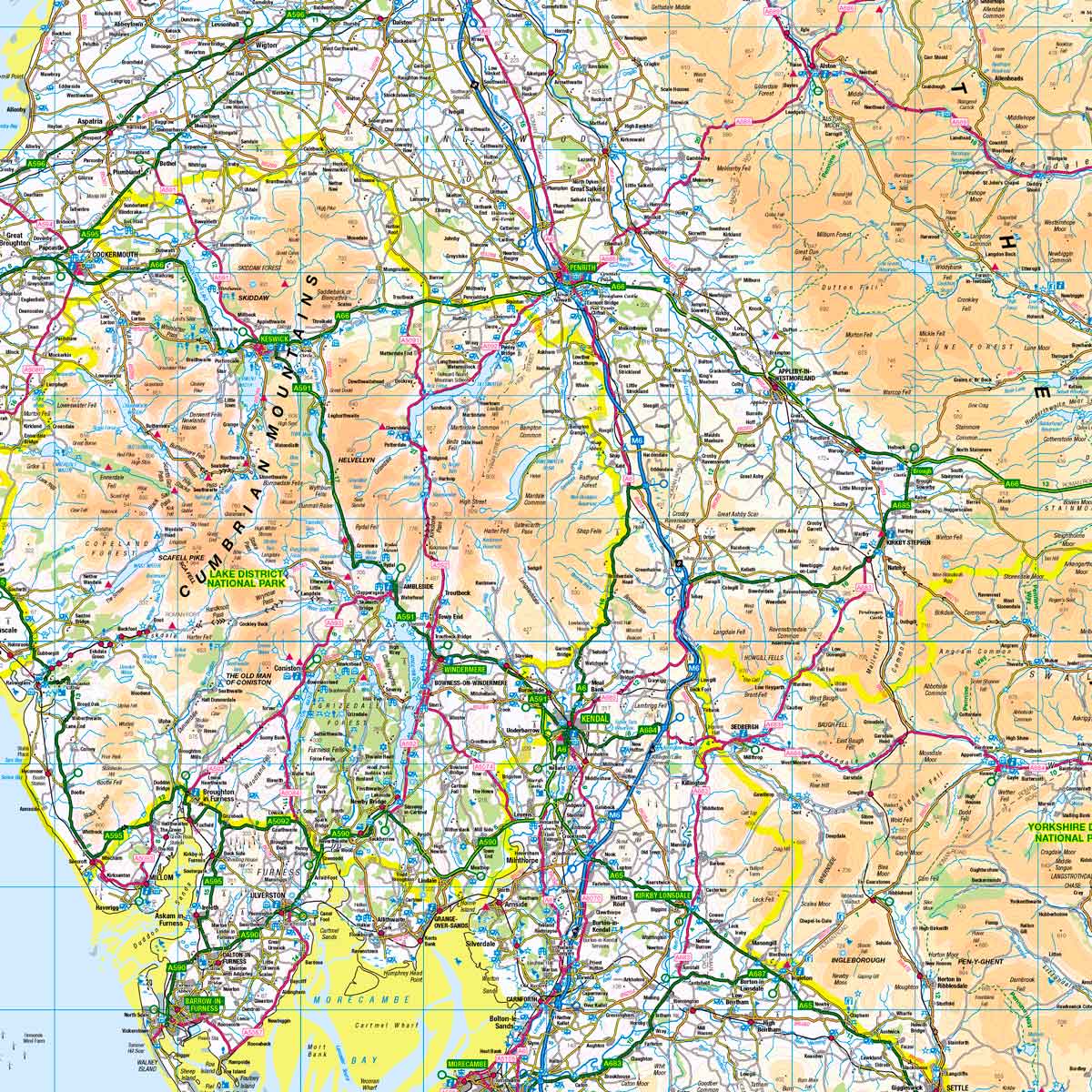 Custom Printed Ordnance Survey 1:250 000 Wallpaper Map