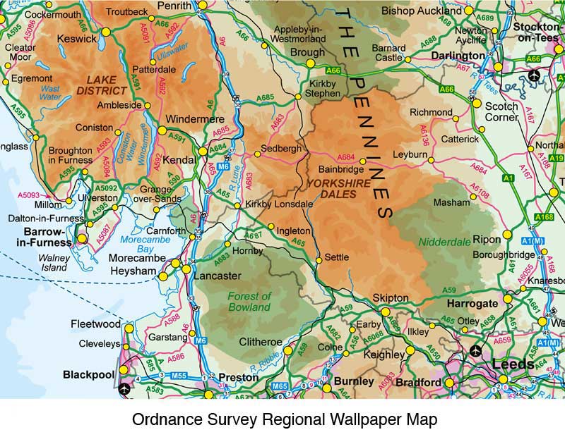 Custom Printed Ordnance Survey Wallpaper Maps