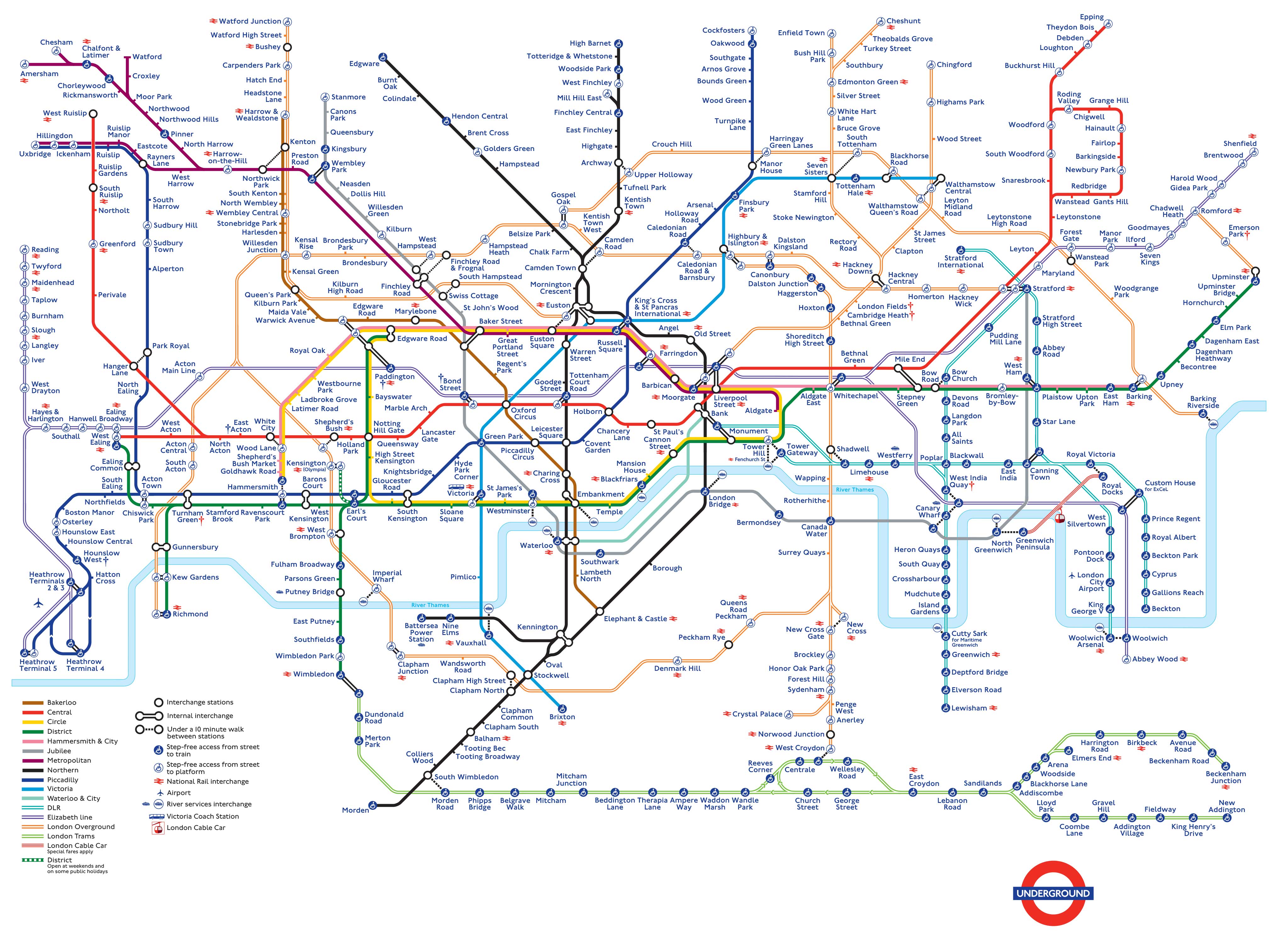 London Underground Map Canvas London Underground Tube Map Poster