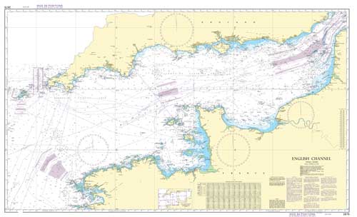 English Channel Nautical Chart Poster